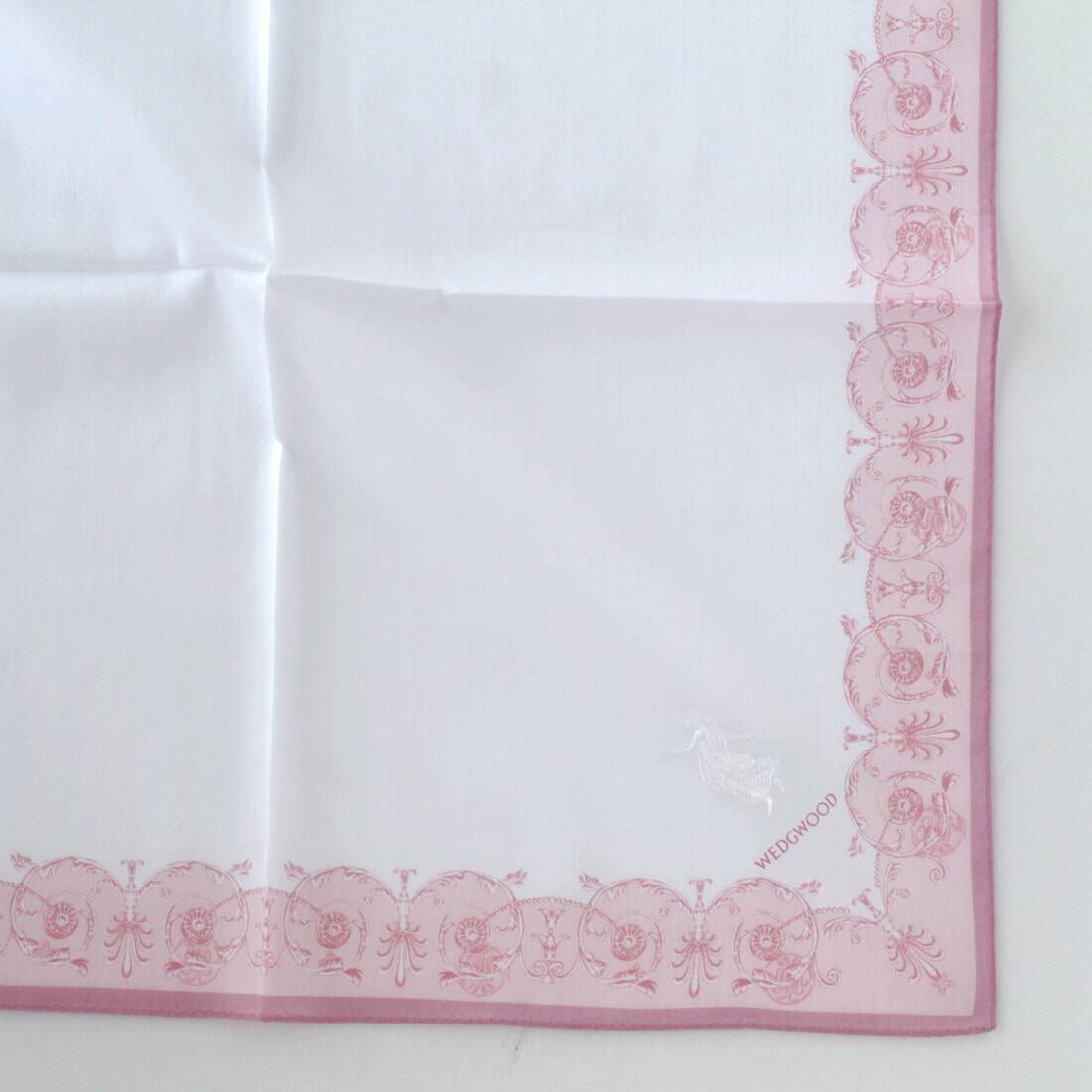 In-Stock Wedgwood Women's Japanese-Made Soft Portable Pure Cotton Goddess Embroidery Handkerchief