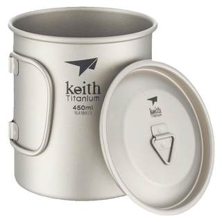 KEITH铠斯折叠钛杯便携式户外杯子纯钛水杯茶咖啡口杯露营单层杯