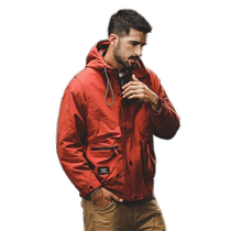 美式假俩件工装夹克男春季宽松潮牌冲锋衣男户外休闲外套男春秋款