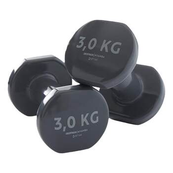 Decathlon plastic dipped small dumbbell 3kg/5kg