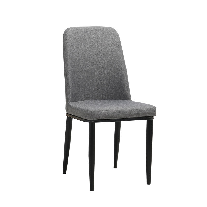 Thick leather upholstered Nordic style dining chair