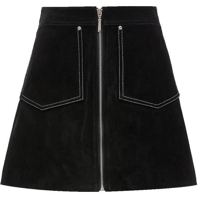 ONLY Big Pocket A-Line Leather Skirt Short Skirt