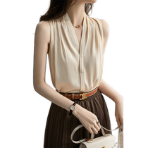 Style elegant temperament hanging neck-style harness vest woman in suit with loose sense V collar sleeveless shirt