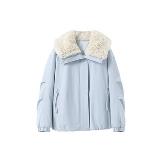 Commuting style lambswool lapel cotton jacket