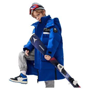 Ducky children's down jacket long style thickened