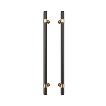 Minimalist glass door handle thickened stainless steel shop private room with frameless solid wood door handle black pair