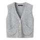 La Chapelle French V-neck Knitted Vest Cardigan Autumn Temperament Layered Short Top for Women