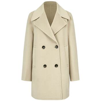 Solid color mid-length wool wool coat mandes