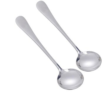 Stainless steel simple high-value thickened chinese and western food korean round head spoon creative dessert spoon student canteen meal spoon