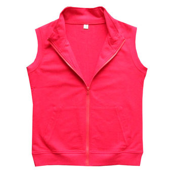 ພາກຮຽນ spring, summer and autumn vest sleeveless zipper collar jacket pure cotton thin vest women's loose cardigan