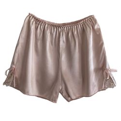 White safety pants for women, anti-exposure, can be worn outside, non-rolled pajamas, thin leggings, loose lace ice silk shorts