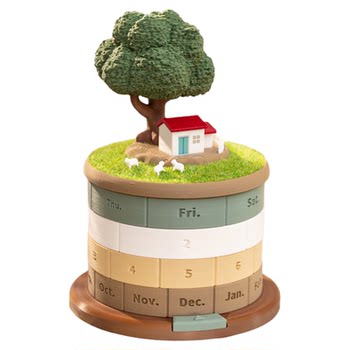 Healing micro-landscape perpetual calendar ornament art storage box