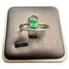 Natural emerald ring 4 x 5 925 silver finely inlaid natural colored gemstone jewelry