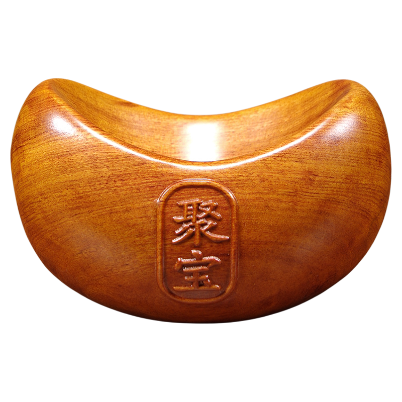 花梨木雕聚宝盆摆件客厅玄关收纳店铺招财聚财金元宝装饰工艺礼品