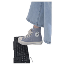 High top sky blue canvas shoes for women ulzzang versatile 2024 new autumn Korean style student trendy board shoes for women