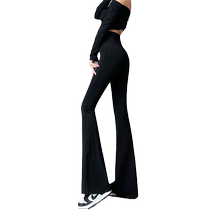 Yoga bell-bottoms for womens outer wear spring and autumn horse hoof pants high-waisted belly-controlling fitness slim-flared Barbie pants shark bell-bottom pants