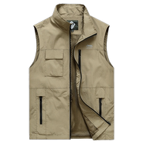 (Self-operated) JEEP SPIRIT Jeep vest mens spring and summer outdoor fishing loose workwear sleeveless jacket