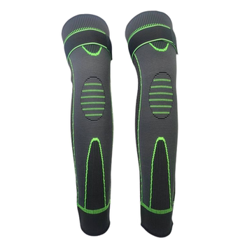 Extended shield straps to prevent sliding and warm