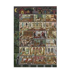 Haunted Castle Scene Stickers Paper Cube 40.0 Series Micro-Fright Grid Room Series Miniature Scene 3D Three-Dimensional House Handmade DIY Toy for Girls to Pass Time and Relieve Stress Gift