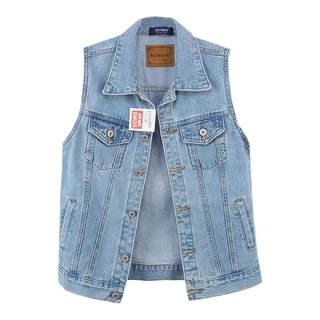 Fashionable age-reducing short style good-matching cotton denim vest for women