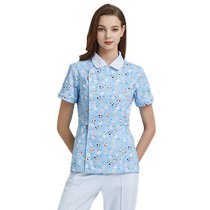 Dimange split nurse uniform for women summer thin long and short sleeve elastic doctor beauty salon pet hospital work uniform