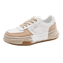 Pull back womens shoes white shoes womens spring dissolving plate shoes ins fashion versatile niche soft sole casual shoes spring and autumn