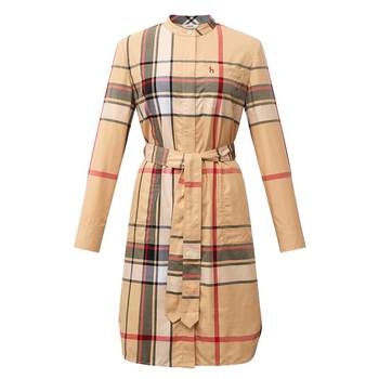 Pure cotton plaid shirt dress casual haggis dress