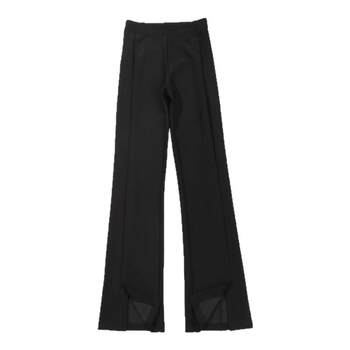 2025 new slightly flared pants women's large fat mm slits slimming spring and summer thin women's pants high elasticity versatile pants
