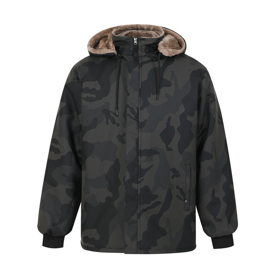 New camouflage oil-resistant waterproof leather jacket and leather pants suit for men