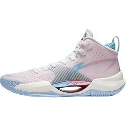 Li Ning ultra-light basketball shoes men's shoes actual wear-resistant mid-top pink shoes official website breathable student sports shoes