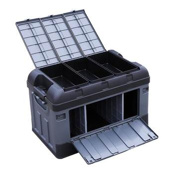 Car trunk storage box with partition