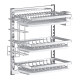 No-punch wall-mounted stainless steel dish drain storage rack
