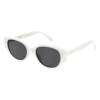 Beach vacation sunglasses make round face look smaller