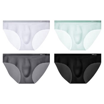 Catman ice silk men's briefs sexy ultra-thin summer