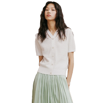 Psalms special selection of loose v-neck love beads texture jacquard short-sleeved sweater summer