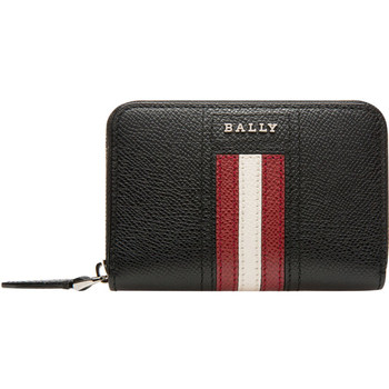 Bally/Bally ຜູ້ຊາຍສີດໍາ cowhide ເສັ້ນດ່າງຄລາສສິກຄົນອັບເດດ: ຜູ້ຖື wallet 6221823