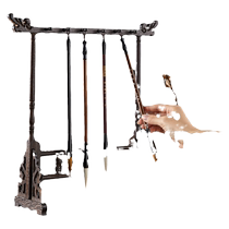 Pen holder writing brush hanging brush pen holder pen hanging brief about modern student Wenfang Four treasures retro-ancient hanging brush pen holder Chicken Wings Wood Solid Wood Creative Pendulum full set of brush shelf Calligraphy Racks