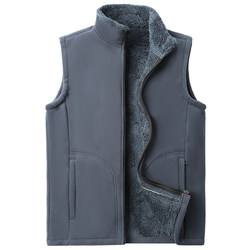 Shaking velvet vests men in autumn and winter plus velvet thickening and warmth, shoulder -length sleeveless jacket plus fertilizer, increased size fleece