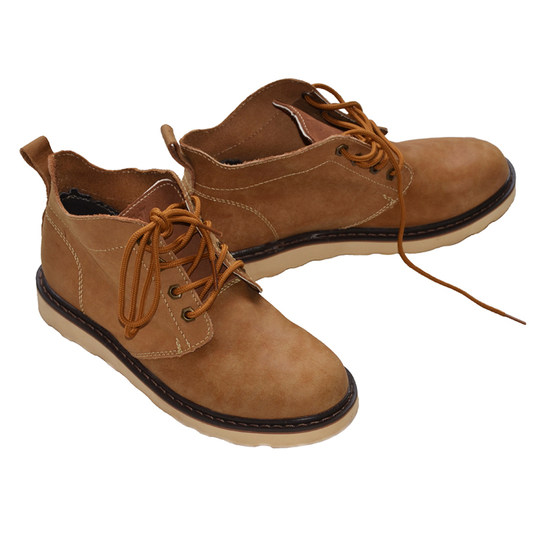 真皮马丁靴圆头英伦风复古工装登山鞋短靴休闲鞋男士透气沙漠靴子