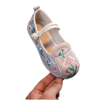Childrens embroidered shoes 2024 spring and autumn new style cloth shoes old Beijing cloth shoes baby costume performance shoes girls Hanfu shoes