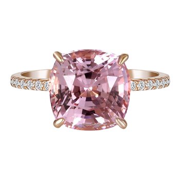 Lab-grown padparadscha sapphire ring
