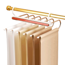 Folding trouser rack Home hanging pants special clothes hanger No-slip anti-slip trousers skirt clip multilayer wardrobe built-in containing deity