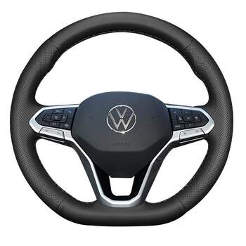 Volkswagen first-grain calfskin hand-stitched steering wheel cover