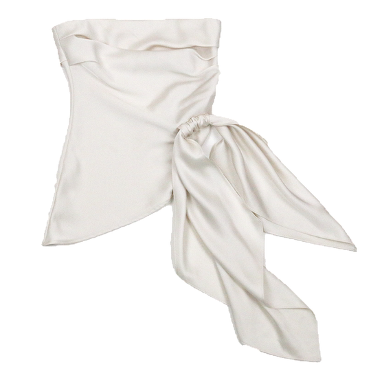 Sleeveless French design moderate ribbon design satin women