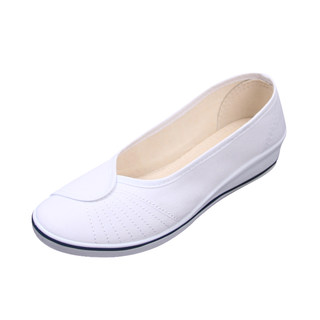 One-piece white wedge heel beauty nurse shoes