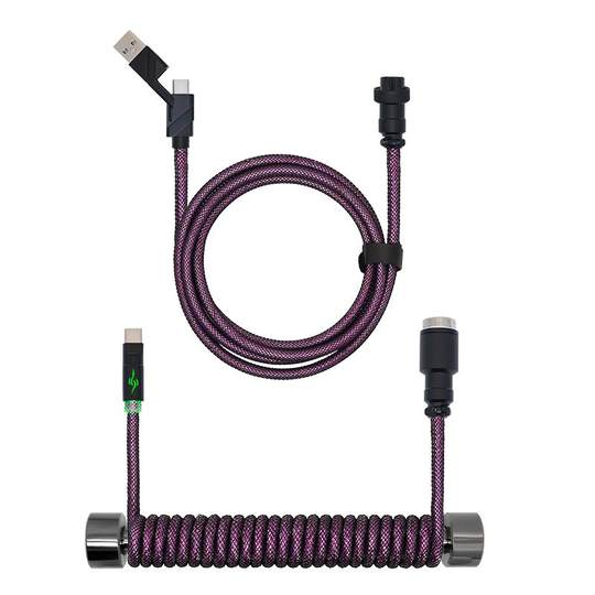 火矛客制化编织键盘航插线8K机械ev63迈从 夜魔wooting键盘线