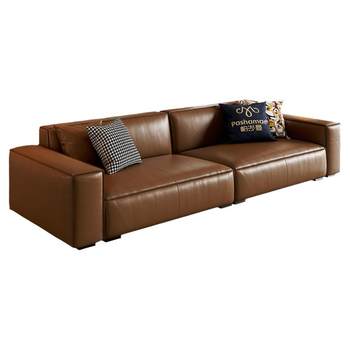 Pashaman retro style small apartment oil wax leather sofa