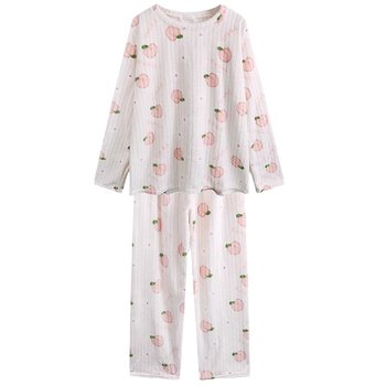 Peach bear coral velvet pajamas