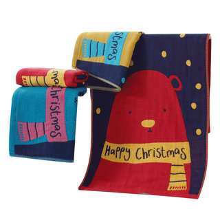 2条金号纯棉纱布毛巾全棉柔软新疆棉成人家用吸水花型颜色随机