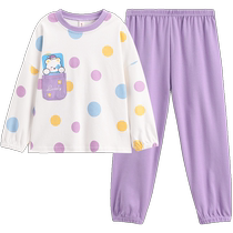 Fenton girls pajamas spring and autumn cotton long sleeve girl children in the big child baby cute cotton home suit